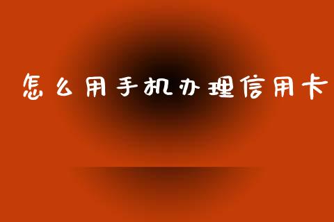 怎么用手机办理信用卡_https://wap.fcdydaikuan.com_金融机构_第1张