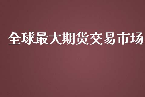 全球最大期货交易市场_https://wap.fcdydaikuan.com_理财顾问_第1张