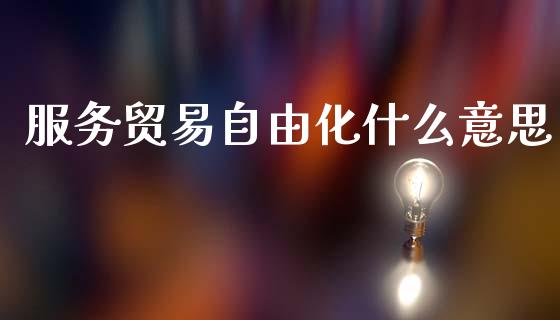 服务贸易自由化什么意思_https://wap.fcdydaikuan.com_投资策略_第1张