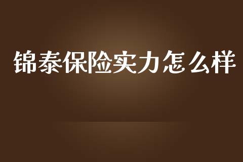 锦泰保险实力怎么样_https://wap.fcdydaikuan.com_国际投资_第1张