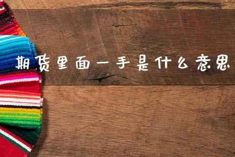 期货里面一手是什么意思_https://wap.fcdydaikuan.com_理财顾问_第1张