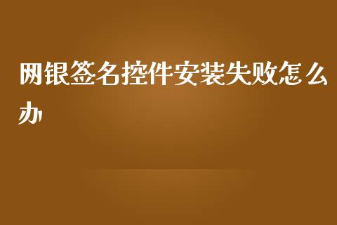 网银签名控件安装失败怎么办_https://wap.fcdydaikuan.com_国际投资_第1张
