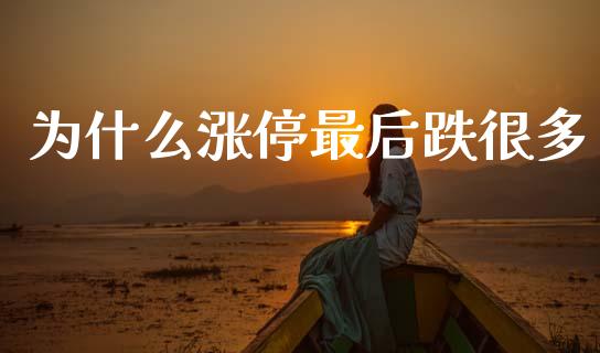 为什么涨停最后跌很多_https://wap.fcdydaikuan.com_投资策略_第1张