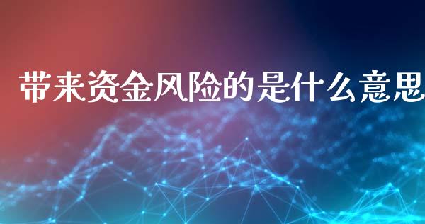带来资金风险的是什么意思_https://wap.fcdydaikuan.com_期货品种_第1张
