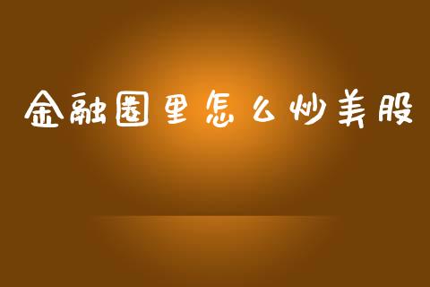 金融圈里怎么炒美股_https://wap.fcdydaikuan.com_投资策略_第1张