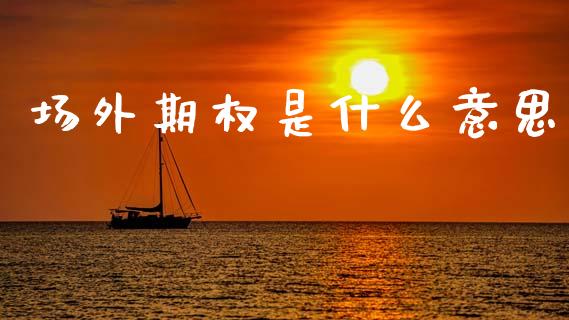 场外期权是什么意思_https://wap.fcdydaikuan.com_理财顾问_第1张