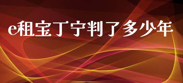e租宝丁宁判了多少年_https://wap.fcdydaikuan.com_金融机构_第1张