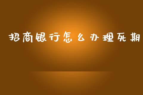 招商银行怎么办理死期_https://wap.fcdydaikuan.com_投资策略_第1张