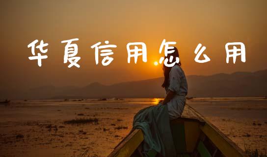 华夏信用怎么用_https://wap.fcdydaikuan.com_期货品种_第1张
