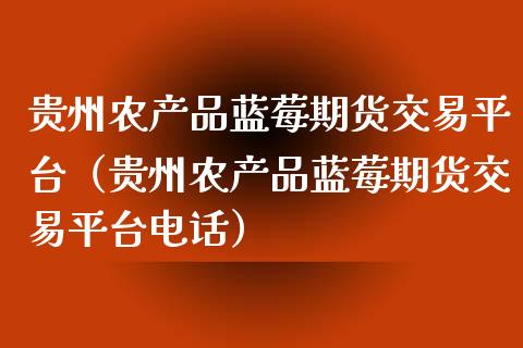贵州农产品蓝莓期货交易平台（贵州农产品蓝莓期货交易平台电话）_https://wap.fcdydaikuan.com_期货品种_第1张