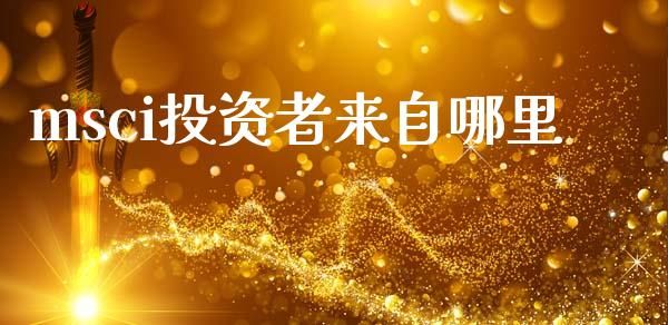 msci投资者来自哪里_https://wap.fcdydaikuan.com_国际投资_第1张