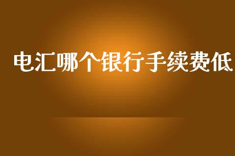 电汇哪个银行手续费低_https://wap.fcdydaikuan.com_期货品种_第1张