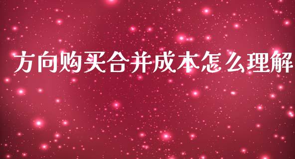 方向购买合并成本怎么理解_https://wap.fcdydaikuan.com_期货品种_第1张
