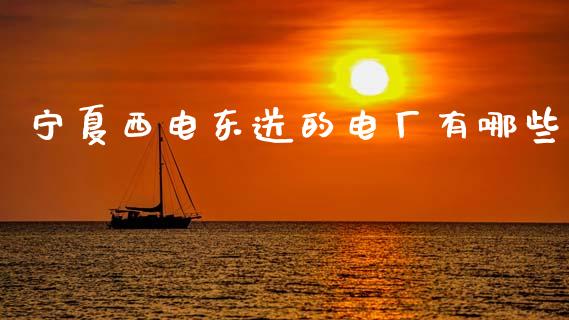 宁夏西电东送的电厂有哪些_https://wap.fcdydaikuan.com_金融机构_第1张