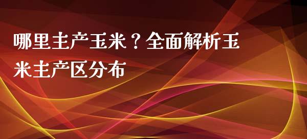 哪里主产玉米？全面解析玉米主产区分布_https://wap.fcdydaikuan.com_金融机构_第1张