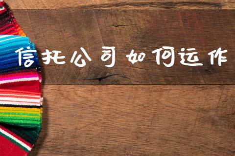 信托公司如何运作_https://wap.fcdydaikuan.com_金融机构_第1张