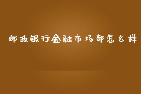 邮政银行金融市场部怎么样_https://wap.fcdydaikuan.com_期货品种_第1张