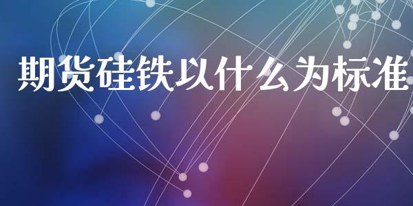 期货硅铁以什么为标准_https://wap.fcdydaikuan.com_国际投资_第1张