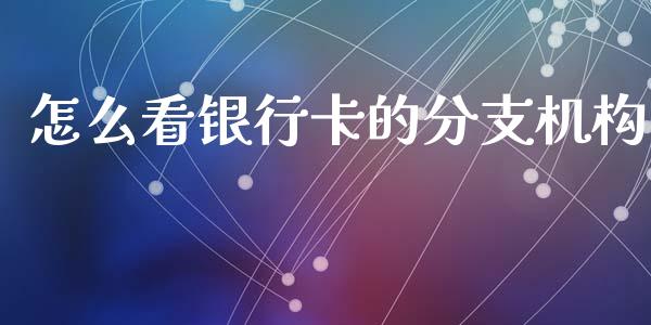 怎么看银行卡的分支机构_https://wap.fcdydaikuan.com_金融机构_第1张
