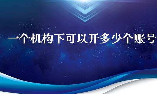 一个机构下可以开多少个账号_https://wap.fcdydaikuan.com_新股数据_第1张