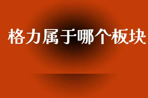 格力属于哪个板块_https://wap.fcdydaikuan.com_理财顾问_第1张