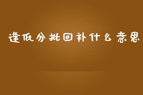逢低分批回补什么意思_https://wap.fcdydaikuan.com_国际投资_第1张