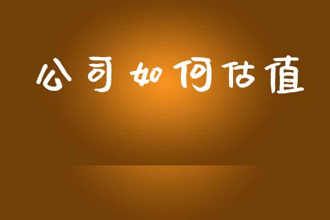 公司如何估值_https://wap.fcdydaikuan.com_国际投资_第1张