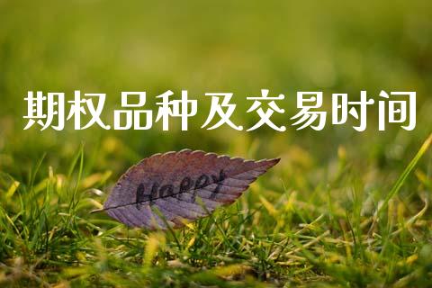 期权品种及交易时间_https://wap.fcdydaikuan.com_理财顾问_第1张
