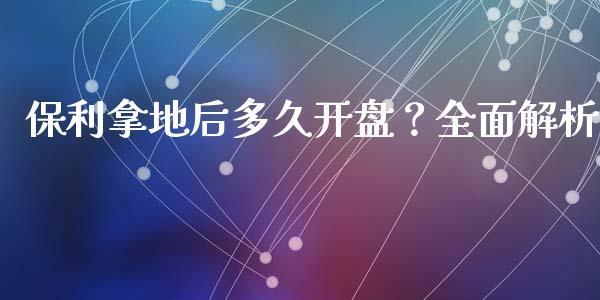 保利拿地后多久开盘？全面解析_https://wap.fcdydaikuan.com_理财顾问_第1张