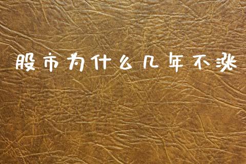 股市为什么几年不涨_https://wap.fcdydaikuan.com_理财顾问_第1张