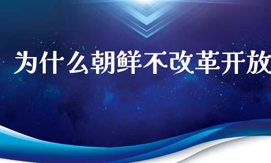 为什么朝鲜不改革开放_https://wap.fcdydaikuan.com_新股数据_第1张