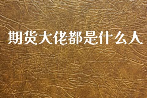 期货大佬都是什么人_https://wap.fcdydaikuan.com_理财顾问_第1张