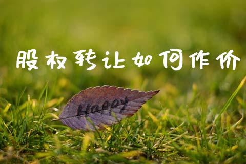股权转让如何作价_https://wap.fcdydaikuan.com_国际投资_第1张
