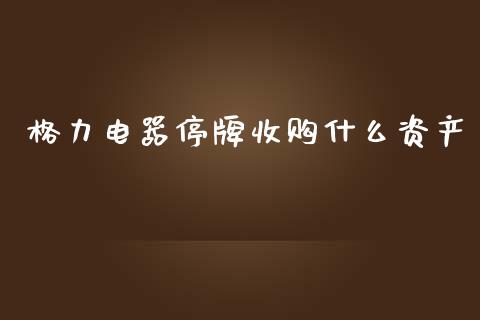格力电器停牌收购什么资产_https://wap.fcdydaikuan.com_理财顾问_第1张