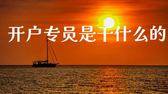 开户专员是干什么的_https://wap.fcdydaikuan.com_期货品种_第1张