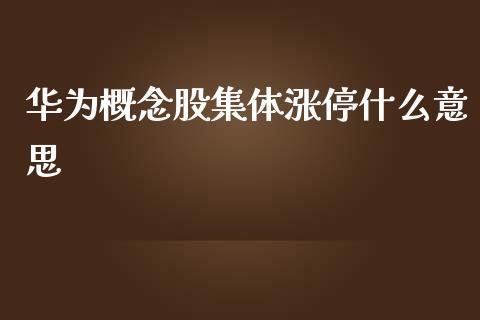 华为概念股集体涨停什么意思_https://wap.fcdydaikuan.com_投资策略_第1张