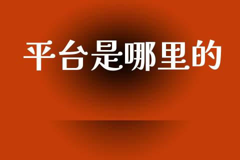 平台是哪里的_https://wap.fcdydaikuan.com_期货品种_第1张