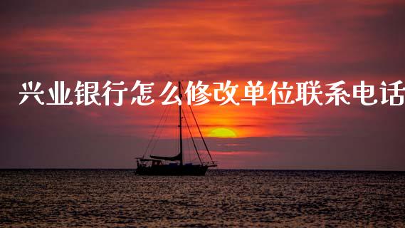 兴业银行怎么修改单位联系电话_https://wap.fcdydaikuan.com_投资策略_第1张