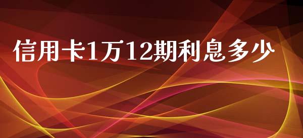 信用卡1万12期利息多少_https://wap.fcdydaikuan.com_金融机构_第1张