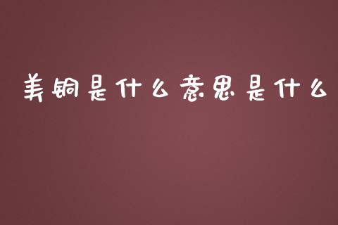 美铜是什么意思是什么_https://wap.fcdydaikuan.com_国际投资_第1张