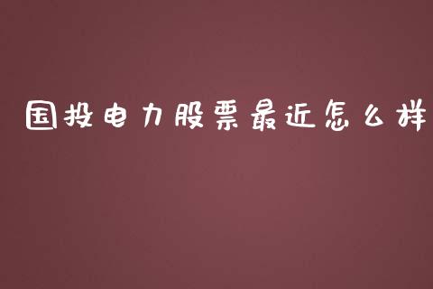 国投电力股票最近怎么样_https://wap.fcdydaikuan.com_期货品种_第1张