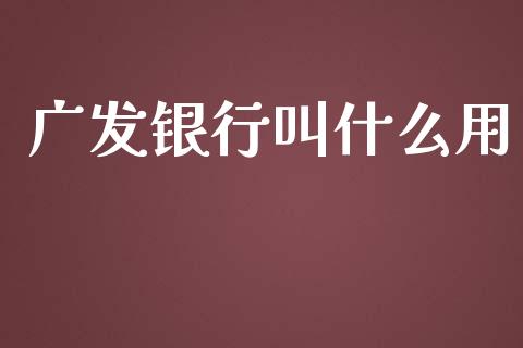 广发银行叫什么用_https://wap.fcdydaikuan.com_国际投资_第1张