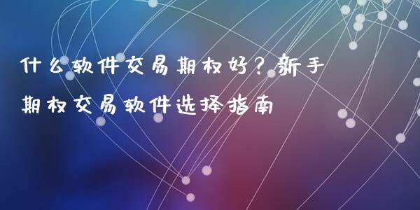 什么软件交易期权好？新手期权交易软件选择指南_https://wap.fcdydaikuan.com_新股数据_第1张