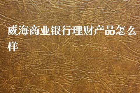 威海商业银行理财产品怎么样_https://wap.fcdydaikuan.com_投资策略_第1张