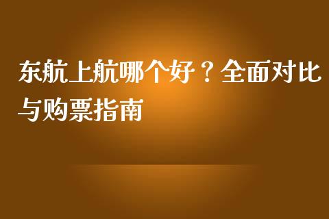 东航上航哪个好？全面对比与购票指南_https://wap.fcdydaikuan.com_国际投资_第1张