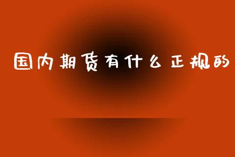 国内期货有什么正规的_https://wap.fcdydaikuan.com_金融机构_第1张