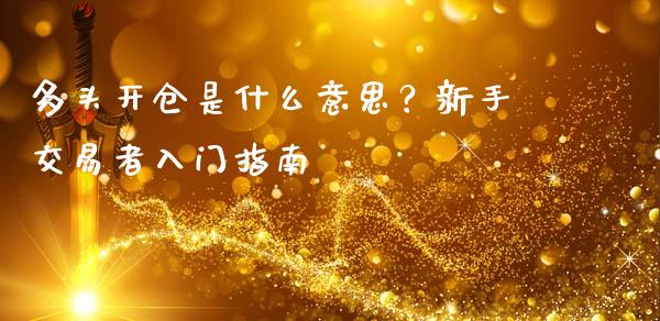 多头开仓是什么意思？新手交易者入门指南_https://wap.fcdydaikuan.com_理财顾问_第1张