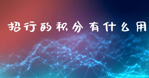 招行的积分有什么用_https://wap.fcdydaikuan.com_新股数据_第1张