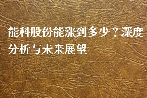 能科股份能涨到多少？深度分析与未来展望_https://wap.fcdydaikuan.com_金融机构_第1张