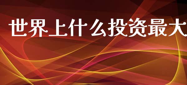 世界上什么投资最大_https://wap.fcdydaikuan.com_国际投资_第1张